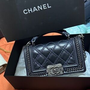 Chanel Black Quilted Mini handle Bag